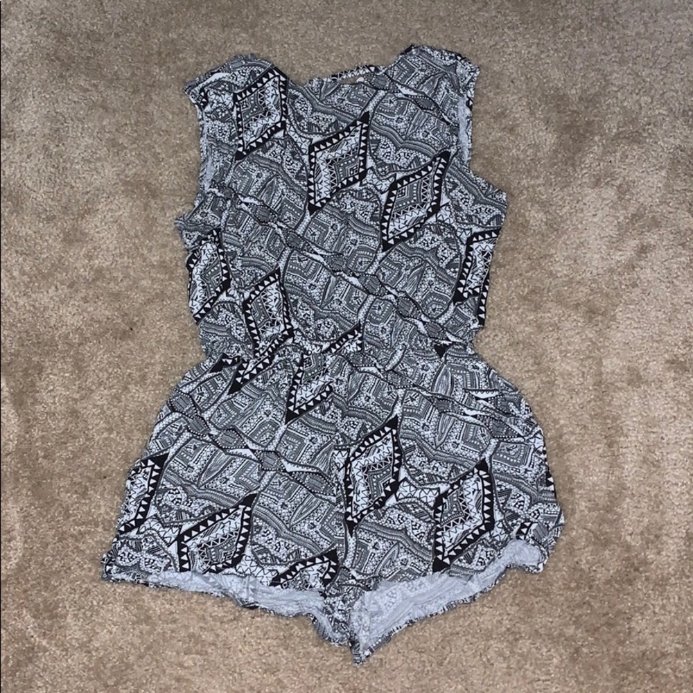 White and black romper